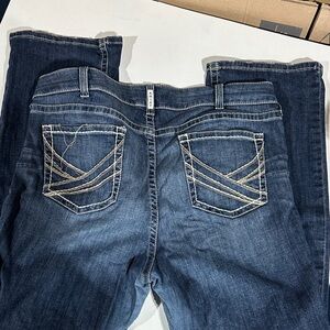 Ariat Women's 22wl Dark Blue Boot Cut Jeans with Embroidered Back Pockets